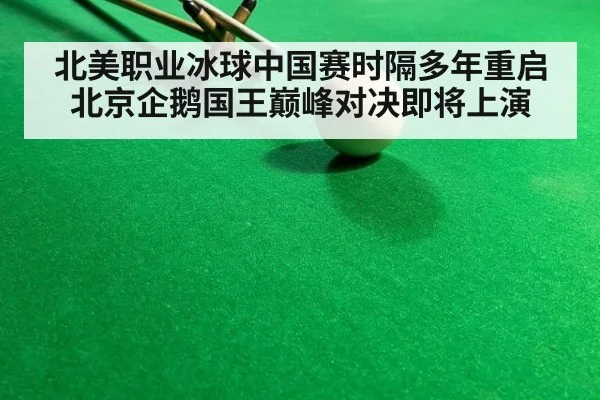 北美职业冰球中国赛时隔多年重启北京企鹅国王巅峰对决即将上演